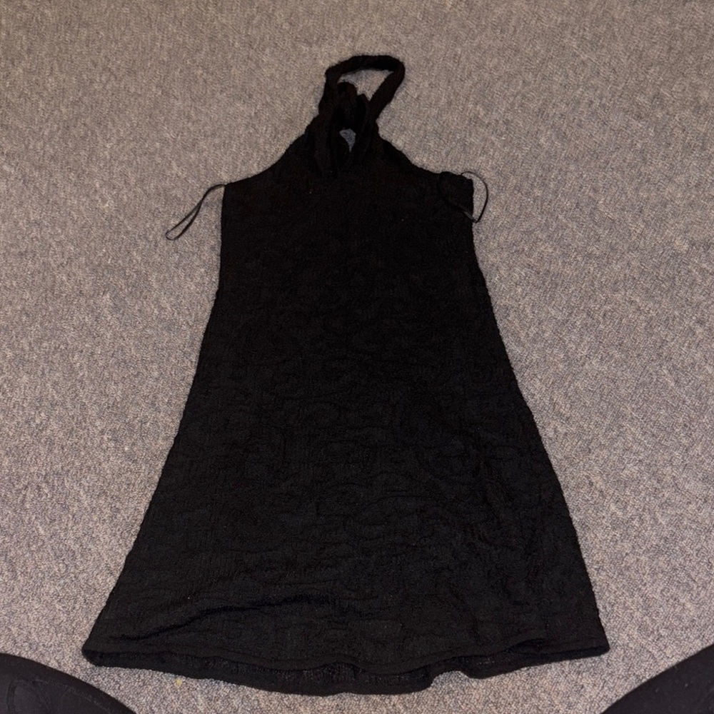 Zara Black Halter A-Line Mini Dress